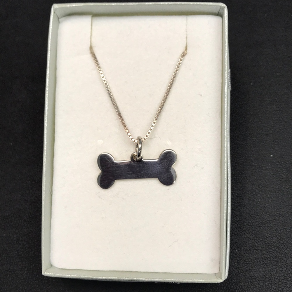 STERLING SILVER DOG BONE PENDANT RETAIL 84.00 NWT - Picture 2 of 4